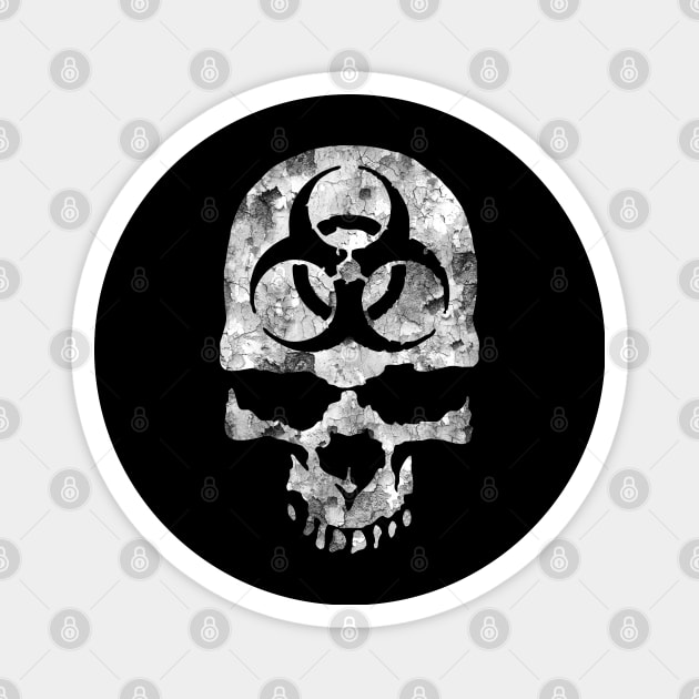 Distressed Biohazard Skull Magnet by BoneheadGraphix